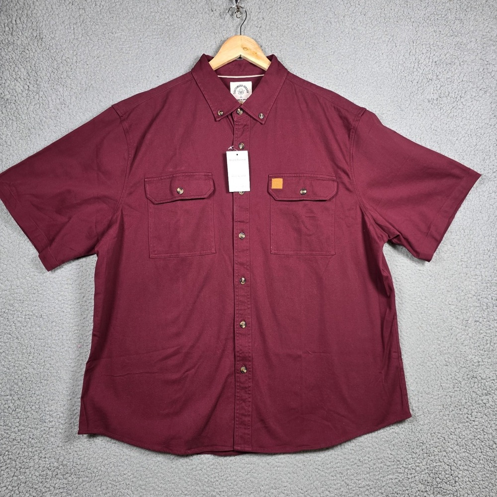 Customized Version Shirt Mens Size 2XL Burgundy Stretch Cotton Twill Relaxed NWT